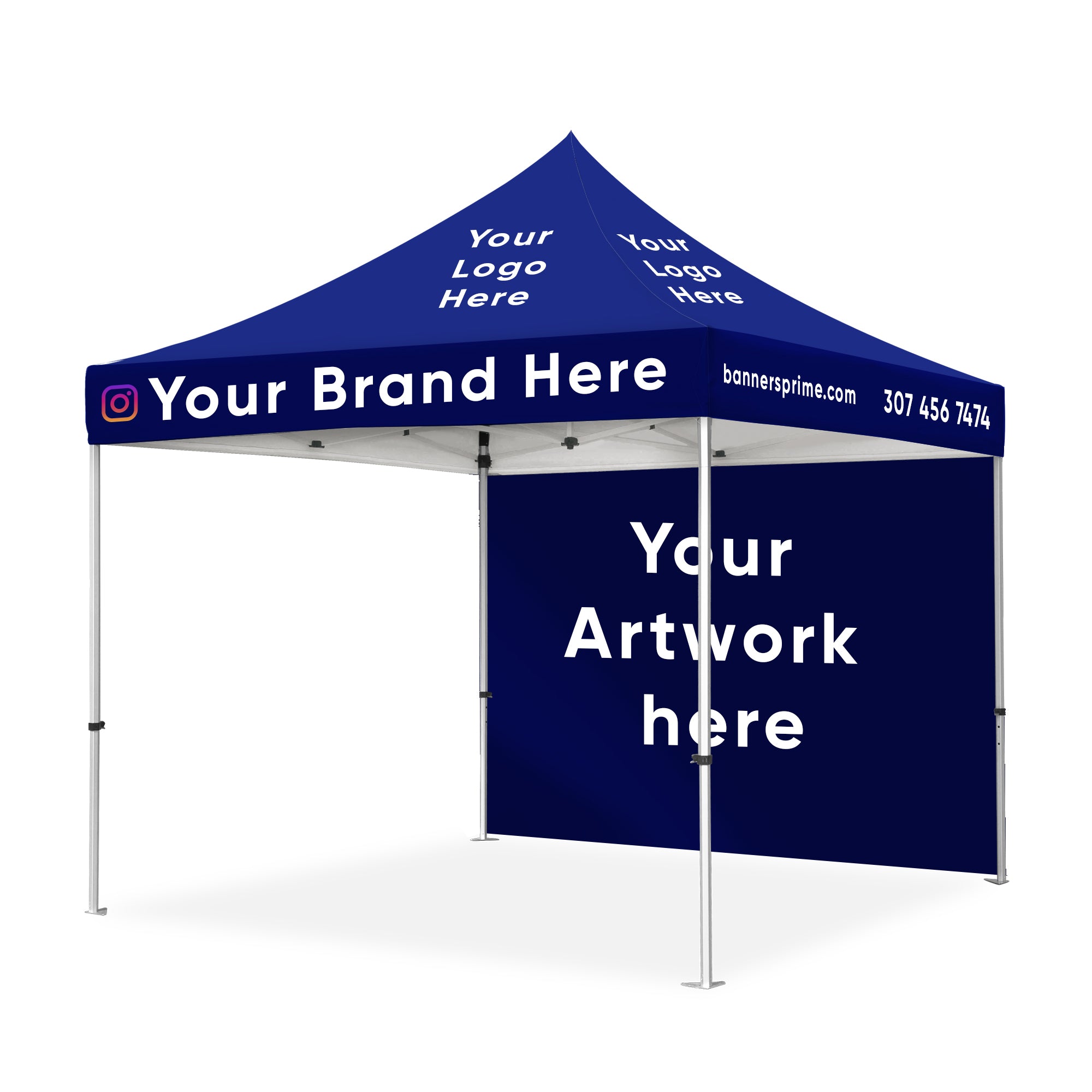 10x10 Custom Printed Outdoor Vendor Tent | Waterproof UV Resistant & Fire Retardant | 40mm Aluminium Frame & 600D Polyester